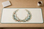 Coastal Shell Wedding Desk Mat with dimensional printed themed artwork; representative AI-generated mockup.