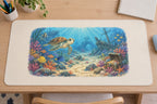 Underwater Treasure Map Desk Mat with dimensional printed themed artwork; representative AI-generated mockup.
