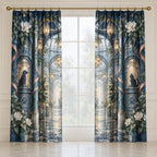 Vet Tech Lantern Conservatory Window Curtain Pair with dimensional printed themed artwork; representative AI-generated mockup.