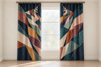 Selvedge Prismfall Window Curtain Pair with dimensional printed themed artwork; representative AI-generated mockup.