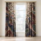 Folio Marbling Rift Window Curtain Pair with dimensional printed themed artwork; representative AI-generated mockup.