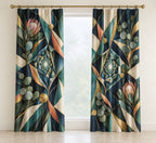 Venture Prism Atelier Window Curtain Pair with dimensional printed themed artwork; representative AI-generated mockup.