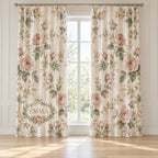 Single Name Birth Flower Window Curtain Pair with dimensional printed themed artwork; representative AI-generated mockup.