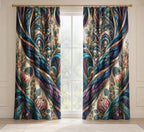 Stitchlight Loom Atrium Window Curtain Pair with dimensional printed themed artwork; representative AI-generated mockup.