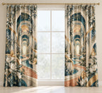 Occupational Therapy Renewal Window Curtain Pair with dimensional printed themed artwork; representative AI-generated mockup.