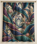 Stitchlight Loom Atrium Shower Curtain with dimensional printed themed artwork; representative AI-generated mockup.