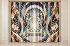 Luminous Circuit Sanctuary Shower Curtain with dimensional printed themed artwork; representative AI-generated mockup.