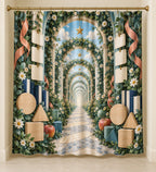 Inclusive Learning Sanctuary Shower Curtain with dimensional printed themed artwork; representative AI-generated mockup.