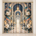Nurse Care Lantern Atrium Shower Curtain with dimensional printed themed artwork; representative AI-generated mockup.