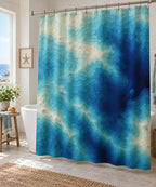 Ocean Depth Contours Shower Curtain with dimensional printed themed artwork; representative AI-generated mockup.