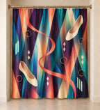 Tempo Lantern Rehearsal Shower Curtain with dimensional printed themed artwork; representative AI-generated mockup.