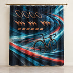 Slipstream Aurora Circuit Shower Curtain with dimensional printed themed artwork; representative AI-generated mockup.