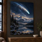 Comet Trail Stretched Canvas Wall Art with dimensional printed themed artwork; representative AI-generated mockup.