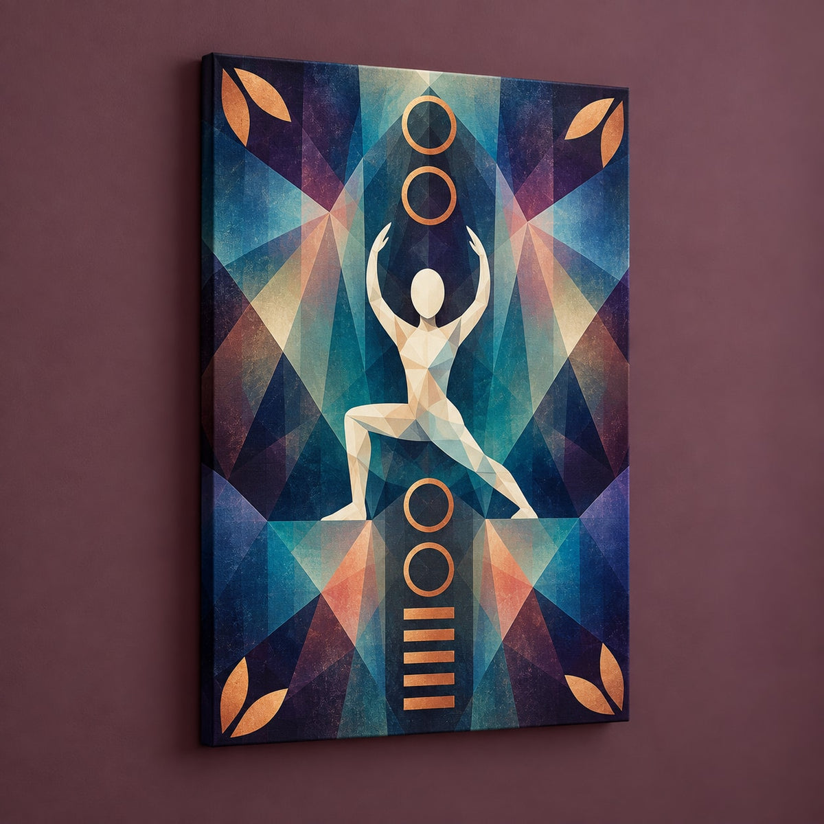 Stillpoint Prism Flow Stretched Canvas Wall Art with dimensional printed themed artwork; representative AI-generated mockup.