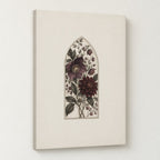 Gothic Botanical Wedding Stretched Canvas Wall Art with dimensional printed themed artwork; representative AI-generated mockup.