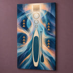 Stillwater Stance Prismwake Stretched Canvas Wall Art with dimensional printed themed artwork; representative AI-generated mockup.