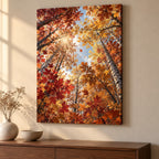 Autumn Forest Canopy Stretched Canvas Wall Art with dimensional printed themed artwork; representative AI-generated mockup.