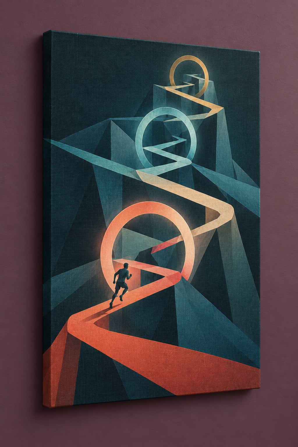 Ridgepulse Strata Passage Stretched Canvas Wall Art with dimensional printed themed artwork; representative AI-generated mockup.