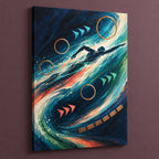 Luminous Lane Resonance Stretched Canvas Wall Art with dimensional printed themed artwork; representative AI-generated mockup.