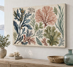 Seaweed Herbarium Stretched Canvas Wall Art with dimensional printed themed artwork; representative AI-generated mockup.