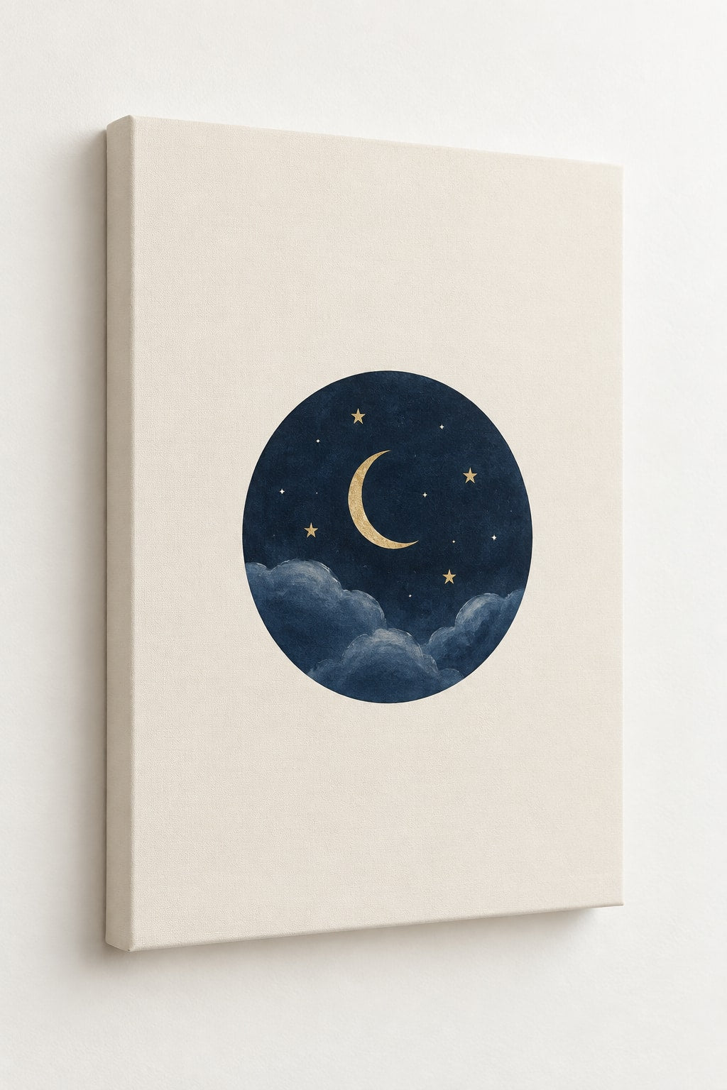 Celestial Wedding Night Stretched Canvas Wall Art with dimensional printed themed artwork; representative AI-generated mockup.