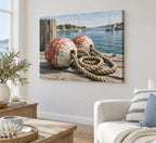 Buoy and Rope Stretched Canvas Wall Art with dimensional printed themed artwork; representative AI-generated mockup.