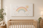 Rainbow Weather Stretched Canvas Wall Art with dimensional printed themed artwork; representative AI-generated mockup.