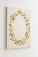 Golden Anniversary Ginkgo Halo Stretched Canvas Wall Art with dimensional printed themed artwork; representative AI-generated mockup.