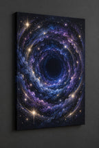 Milestone Birthday Star Portal Stretched Canvas Wall Art with dimensional printed themed artwork; representative AI-generated mockup.