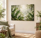 Lily of the Valley Stretched Canvas Wall Art with dimensional printed themed artwork; representative AI-generated mockup.