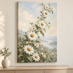 Daisy Chain Stretched Canvas Wall Art with dimensional printed themed artwork; representative AI-generated mockup.