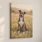 Rescue Mixed Breed Dog Stretched Canvas Wall Art with dimensional printed themed artwork; representative AI-generated mockup.
