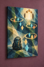 Wayglass Expedition Passage Stretched Canvas Wall Art with dimensional printed themed artwork; representative AI-generated mockup.