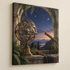 Ancient Observatory Stretched Canvas Wall Art with dimensional printed themed artwork; representative AI-generated mockup.