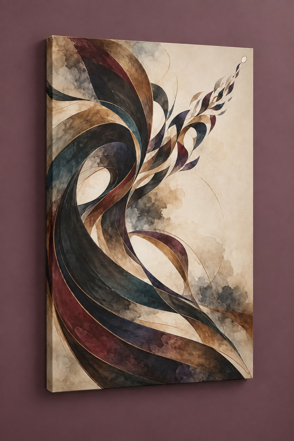 Cadence Inkfold Stretched Canvas Wall Art with dimensional printed themed artwork; representative AI-generated mockup.
