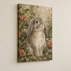 House Rabbit Companion Stretched Canvas Wall Art with dimensional printed themed artwork; representative AI-generated mockup.