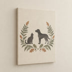 Woodland Pet Silhouette Stretched Canvas Wall Art with dimensional printed themed artwork; representative AI-generated mockup.
