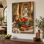 Chili Pepper Kitchen Stretched Canvas Wall Art with dimensional printed themed artwork; representative AI-generated mockup.