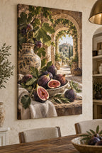 Fig Harvest Stretched Canvas Wall Art with dimensional printed themed artwork; representative AI-generated mockup.