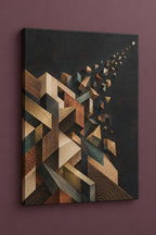 Joinery Strata Cascade Stretched Canvas Wall Art with dimensional printed themed artwork; representative AI-generated mockup.