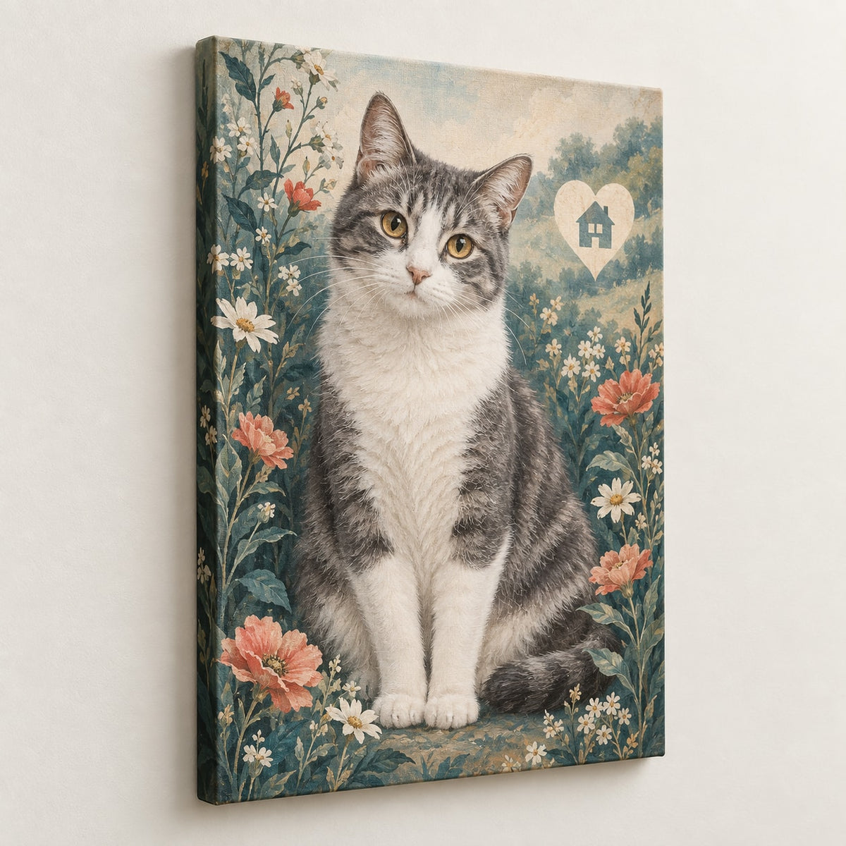 Rescue Cat Advocate Stretched Canvas Wall Art with dimensional printed themed artwork; representative AI-generated mockup.