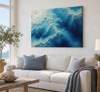 Ocean Depth Contours Stretched Canvas Wall Art with dimensional printed themed artwork; representative AI-generated mockup.