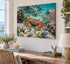 Crab Tidal Pool Stretched Canvas Wall Art with dimensional printed themed artwork; representative AI-generated mockup.
