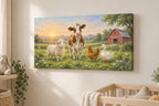 Farm Animal Morning Stretched Canvas Wall Art with dimensional printed themed artwork; representative AI-generated mockup.