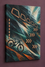 Switchback Ember Traverse Stretched Canvas Wall Art with dimensional printed themed artwork; representative AI-generated mockup.