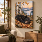 Sleeping Bear Leaves Stretched Canvas Wall Art with dimensional printed themed artwork; representative AI-generated mockup.