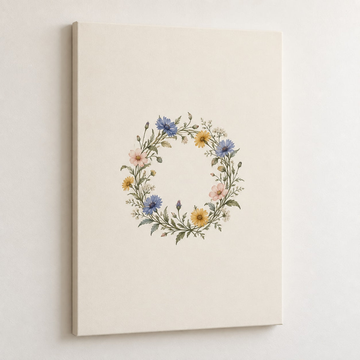 Wildflower Wedding Garden Stretched Canvas Wall Art with dimensional printed themed artwork; representative AI-generated mockup.