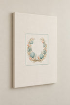 Coastal Shell Wedding Stretched Canvas Wall Art with dimensional printed themed artwork; representative AI-generated mockup.