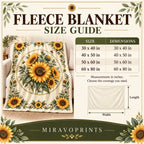 Fleece Throw Blanket size guide with measurements and fit information