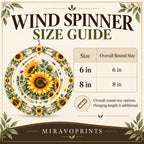 Wind Spinner size guide with measurements and fit information